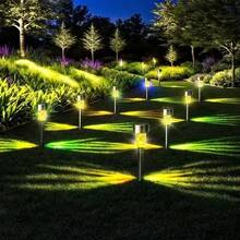 12 - Piece Set Of Outdoor Solar - Powered Street Lights - Waterproof Stainless - Steel LED Landscape Lighting With Remote Control - Perfect For Driveways,20mAh, Pathways, Patios, Yards And Garden Decoration! - 12pcs-warm - View 2