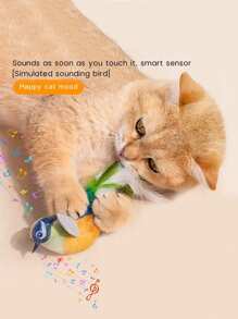 Juguete simulado de pájaro para gatos, seleccionado al azar - Un juguete de pájaro que a los gatos les gusta, un juguete que hace sonidos, un juguete para provocar a los gatos, un juguete para aliviar el aburrimiento de los gatos, se puede pegar al marco de la puerta y los gatos pueden jugar libremente. Adecuado para uso en interiores, adecuado para todos los gatos