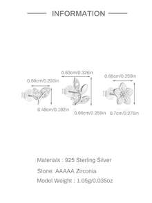 3Pcs Asymmetrical Zirconia 925 Sterling Silver Single Earring For Women Ins Style Piercing Hoop Earring Suitable For Wedding Bridal Jewelry