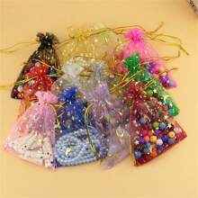 50/100pcs/Pack, 10x15cm Hollow Mesh Drawstring Bags, Suitable For Birthday, Wedding, Bachelorette Party Gifts, Holiday Gift Packaging, Jewelry Storage Pouches