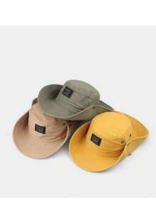 水洗西部牛仔帽，女士抽绳双层厚帽檐遮阳帽，户外钓鱼徒步帽 - 彩色 - 查看 2