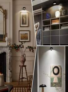 1/3/6 Stücke kabellose Metall Wandkunst LED Bildleuchten, mit magnetischer kabelloser Wandlampe, Lichterketten, Lampen, LED-Leuchten, Nachtlicht, Beleuchtung, Buchleuchte, LED-Leuchten für Räume - einstellbare Farbtemperatur, Timer, Fernbedienung und Taststeuerung - perfekt für Galerien, Treppen, Flure