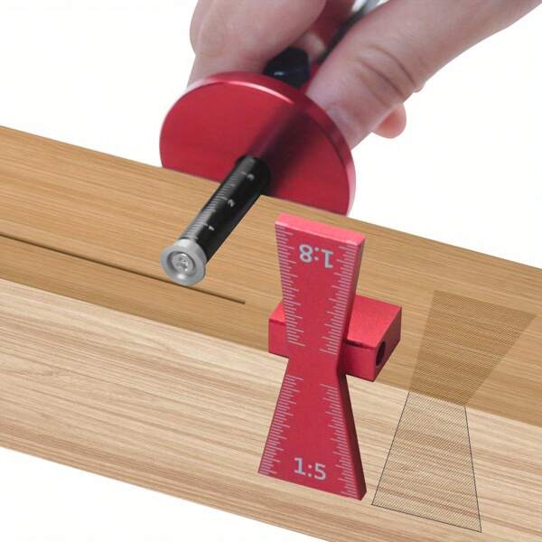 Rad Anreißlehre Schwalbenschwanz-Lehre Führung Anreißgerät Aluminium-Legierung Graviergerät - Holzmarkierung für Holzbearbeitung 1:5 1:8, Laufrad-Cutter für weiches Holz, Zoll- & MM-Maßstab Lineal