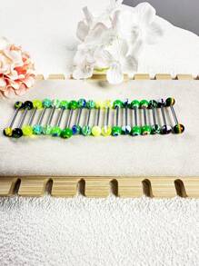 15 buc/set inele de limbă cu design floral colorat, bijuterii de corp unisex, potrivite pentru purtare zilnică și sărbători, cadou de Crăciun