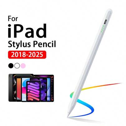 1 Peça Caneta Stylus Capacitiva de Liga de Alumínio com Indicador de Nível de Bateria de 4 LED, Anti-Toque Acidental, Compatível com IPad Pro/Air/Mini, Adequado para Desenhar e Escrever