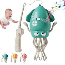 ODAPTO 电动跳舞章鱼玩具，音乐跳舞机器人，电动爬行章鱼玩具，带 LED 灯和音乐，灵活避开障碍物，同步声光，适合男孩和女孩的音乐玩具