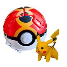 pokemon 1 set/2 pezzi 1 Pokeball + 1 Giocattolo modello Pokemon, Pallina Sorpresa Pokemon con animale domestico che salta fuori, Giocattolo da collezione divertente, Perfetto come regalo di compleanno, Souvenir per feste