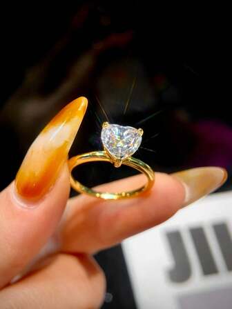 1 st 1ct-2ct 3 klor rund design hjärtformad D-färg utsökt moissanit diamant förlovningsring för kvinnor vigselringar brudsmycken daglig dekoration