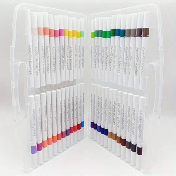 12pcs/24pcs/36pcs/48pcs Acrylic Marker Pen Set - Vibrant, Quick Drying, Non-Bleed, Markers With Floral Patterns, Suitable For Glass, Wood, Plastic, Cardboard - Great For Art, Design And Craft Projects School Supplies, Back To School