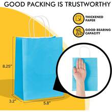 2025RACETOP 32 Pack Small Paper Gift Bags With Handles, 5.8"*3.2"*8.25" Kraft Paper Party Favor Bags Bulk For Kids Birthday, Baby Shower, Crafts, Wedding, Party Supplies (8 Colors) - 紅色 - 查看 8