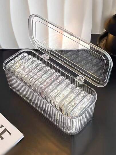1pc/15pcs Acrylic Bracelet Storage Box, Transparent Anti-Oxidation Portable Box For Bracelets, Fidget Toys, Crystal Jewelry, Nail Polish Accessories, Trinkets