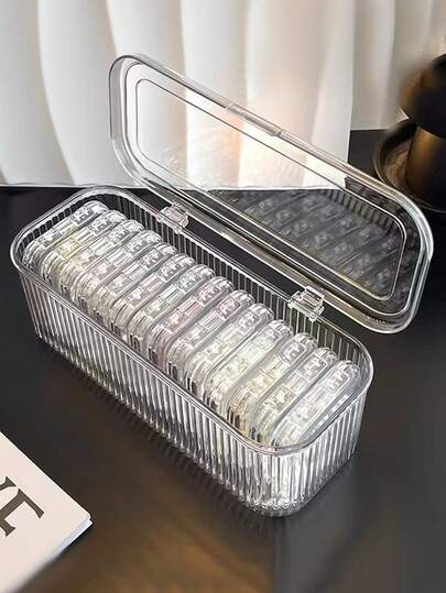 1pc/15pcs Acrylic Bracelet Storage Box, Transparent Anti-Oxidation Portable Box For Bracelets, Fidget Toys, Crystal Jewelry, Nail Polish Accessories, Trinkets