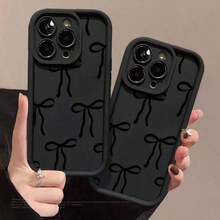 Funda para teléfono (1 unidad) de silicona antigolpes. Funda protectora antideslizante para lentes, negra, con lazo pequeño, compatible con phone 11, 12, 13, 14, 15, 16, X, XS, 4, 15 Plus, 11, 12, 13, 14, 15, 16 Pro Max, XS Max. - Negro - Ver 8