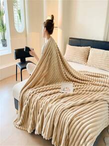 1 Stück gestreifter, weicher & bequemer Fleecedecke, passend für Sofa, Bett, Schlafzimmerdekoration, Herbstsaison, Weihnachten & Halloween