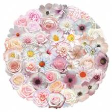 50 Stück transparente Aufkleber, Blumen Aufkleber, Pflanzen Aufkleber, dekorative Aufkleber, rosa Aufkleber, Vinyl wasserfeste Aufkleber, ästhetische Laptop Aufkleber, Skateboard Aufkleber, Wasserflasche Aufkleber, Notizbuch Aufkleber, Schulmaterial, Schulanfang