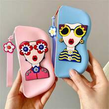 1pc Red Lip Shaped Women's Fashion Glasses Pouch Cute Cartoon Portable Silicone Eyeglasses Case Lightweight Waterproof Glasses Storage Box Holder Organizer For Travel Daily Use - Multicolor - View 6