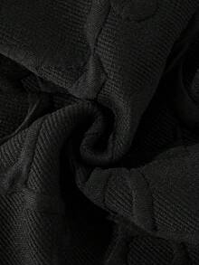 Men's Summer Casual Drawstring Waist Pockets Jacquard Beach Shorts - Black - View 3