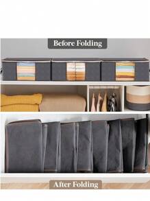 3pcs Foldable Household Storage Bags, Home Organizer For Clothes, Blankets, Sweaters, Bedding, Pillows, Closet Storage