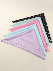 1 pièce Foulard carré petit à pois pour femmes, foulard de mode pour navette, cravate de style français rétro en faux soie