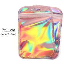 100pc Gift Bags, Gradient Color Polyester Film Bags, OPP Plastic Bags, Translucent Pink Plastic Bags, Suitable For Jewelry Storage Accessories, Cosmetics, Party Gifts, Small Business Packaging Zipper Bags. Multi-Size Multi-Color, Durable, Odor Proof And Zipper Design.