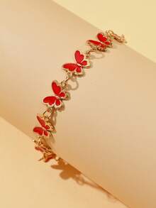 1 件时尚优雅甜美蝴蝶可调节手链，适合情人节、情侣、朋友、家庭聚会礼物、女士日常佩戴