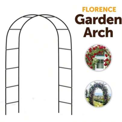 Elevate Your Garden With 7.9FT Balloon Arch Trellis! Metal Tubular Structure For Climbing Plants & Wedding Arch Decor - Sturdy & Elegant Design
