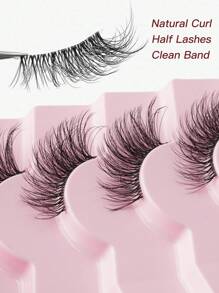 SHIDISHANGPIN 7 Pairs Transparent Band Cat Eye False Eyelashes, Faux Mink Lashes, Natural Soft And Fluffy, Reusable, Suitable For Women Eye Makeup Extension