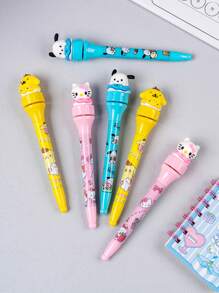 Sanrio 3 Stücke/1 Stück [offiziell lizenziert von Sanrio] Kugelschreiber mit 360° Drehung, Cartoon-Motive: Hello Kitty, Pompompurin, Badtz-Maru, Stressabbau Schreibstifte für Studenten, Schulmaterial, Schulanfang