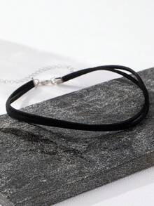 1pc Gothic Style Double-Layer Necklace Choker, Suitable For Women's Daily Wear, Holidays, Valentine's Day Gifts, Etc. - Black - View 4