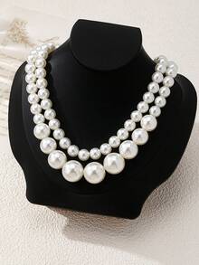 1 件全新设计的多层珍珠链项链，女士个性化优雅优质颈链