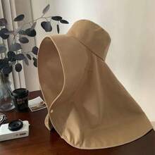 Full Face Sun Protection Hat For Women, Large Brim Neck Cover Sun Hat, Ponytail Design For Outdoor Hiking