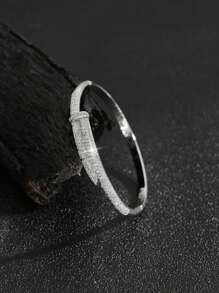 1pc Women's Minimalist Elegant Cubic Zirconia Bangle Bracelet, Suitable For Everyday Wear