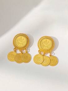 2pcS Bohemian Style Coin Brooch, Cheongsam Pendant With Small Ornaments, Female Lapel Button Ancient Style.
