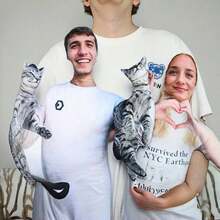 1个定制趣味可爱抱枕，照片个性化抱枕，独特个性化靠垫，双面印花，宠物爱好者礼物，圣诞节、感恩节理想之选，透气、轻便、可水洗，趣味十足，可爱迷人，充满爱意，柔软舒适，优雅简约，送给她、他、男朋友、女朋友、爸爸、妈妈的理想礼物 - 彩色 - 查看 5