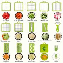 Local Shipping16in 1 Multi-Function Vegetable Chopper Set Slicer And Dicer Kit Interchangeable Blades Manual Operation, Garlic Press, Onion Slicer, Hand Guard, Cheese Slicer, Space Saving Suitable For Tomato Potato Garlic Vegetable Carrot, Drainer And Container