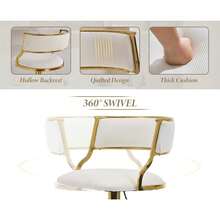 Chairus Bar Stools Set Of 2 Velvet Swivel High Stool Adjustable Modern Counter Stools For Kitchen Dining Room - Beige - View 5