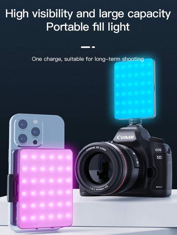 1PC Portable Pocket Light RGB Mini Photography Light LED Outdoor Shooting Fill Light M18 Live Soft Light Photo Recording Video Live Lighting Beauty Beauty Fill Light Suitable For Everyone