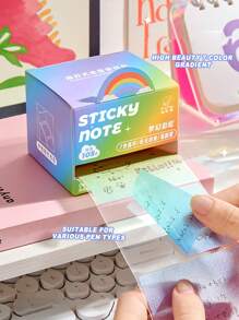 105 Sheets Of Pearlescent Pull-Out Sticky Notes In Gradient Colors, Transparent And Waterproof Material, Student Note Stickers, High Aesthetic Value Sticky Note Pad, Tear-Off Without Leaving Any Marks, Stationery Stickers., School Supplies, Back To School