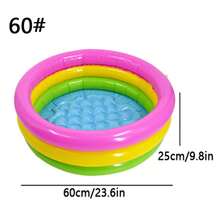1 pieza Bañera inflable para niños, piscina de baño para el hogar, piscina de natación de bebé de plástico reforzado para parque acuático - Multicolor - Ver 6