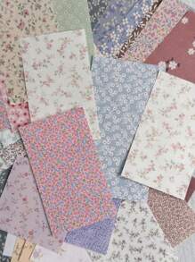 60 folhas de papel para decoração de scrapbook floral vintage, vários tamanhos, para artesanato faça você mesmo, volta às aulas, materiais para casa e escritório