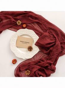 Set de 10 piezas Cheesecloth (tela de gasa) color burdeos como camino de mesa - Estilo país vintage bohemio, perfecto para bodas, despedidas de soltera y fiestas de cumpleaños