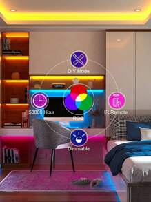 5V USB 3535 RGB LED Strip Lights, Super Long Changing Color Light Bar With 44-Key IR Remote, Suitable For Bedroom Decor, TV Background Ambience Lights, Living Room Nightlight, And Party Decoration