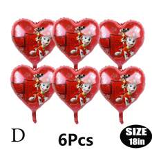 Paw Patrol Offiziell genehmigter 6er-Pack PAW Patrol Brave Adventure Suche und Rettung Hunde Thema Geburtstags Party Deko Ballon Set, 18 Zoll süßer Stadt Rettungshund Muster runder Aluminiumfolie Ballon Set, verschiedene Styles wählbar, Geburtstagsparty Wanddekoration, perfekt für Geburtstag Zeremonien Partywand Deko, Ballon Kombinations Dekorations Zubehör