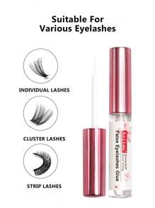 Asiteo 1pc 5ml Adhesive Eyelash Glue, Transparent Waterproof, Strong Hold For Salon And Home Use, Suitable For False Lashes, Individual & Cluster Lashes