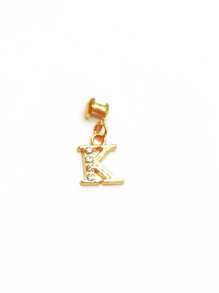 1pc Diamond Encrusted 26 English Letter Charm, Suitable For Silicone Watch Band Decoration