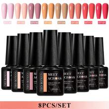 MEET ACROSS 8pcs Gel Nail Polish Set Summer Colorful Sparkle Glitter Semi Permanent Soak Off UV Gel Varnish Long Lasting DIY Nail Art Design All For Decoration Manicure Kits Painting Gel Vernis Nail Supplies For Home And Salon Nails - Nhiều màu - Xem 21