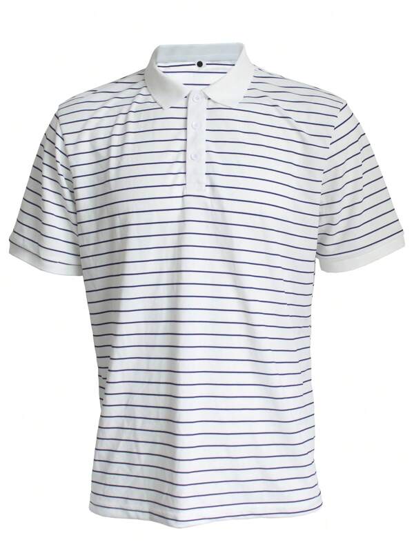 Men's Lightweight Casual Summer Outdoor Golf Polo Shirt With Simple Line Texture