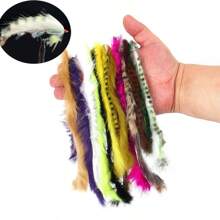 1 Pc 35cm Length Lure Fly Tying Material, Rabbit Hair Camouflage Fly Tying Hook Making Material, Saltwater Lure Fishing Tackle