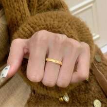 1pc Women's Gold Small Diamond Starry Ring, Vintage Minimalist Luxury Stackable Band, High-End Design