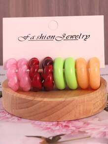 Pendientes tipo aro espiral de colores de dulce - Joyas de moda con tonos de macaron